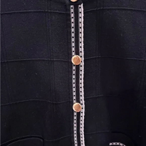 Adrianna Papell Black Cardigan with Gold Details - Picture 6 of 8